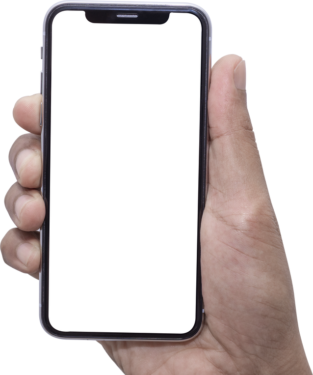 Hand with Smart Phone Touch on Screen by Finger